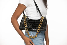 Load image into Gallery viewer, Italia Faux Croc Handbag